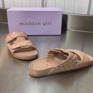 New WB Woman’s Madden Girl Quilted Nude Slide Sandals